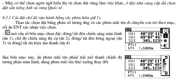 cài đặt thông số và chế độ làm việc của máy