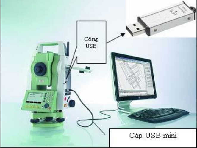 Để những thao tác xử lý số liệu được nhanh chóng và chính xác thì cáp usb máy toàn đạc Leica là phụ kiện không thể thiếu
